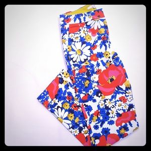 Boden Richmond 7/8 pants floral size 4 L
